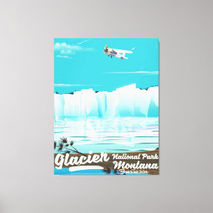 Glacier National Park, Montana Vintage Poster Leinwanddruck