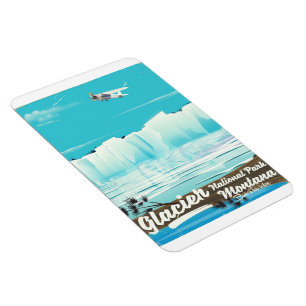 Glacier National Park, Montana Vintage Poster Magnet
