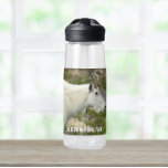 Glacier National Park Mountain Goat Foto Trinkflasche<br><div class="desc">Bleibe dich mit dieser durchsichtigen Plastikflasche,  die das Foto einer wilden Bergziege im Glacier National Park,  Montana,  zeigt. Wählen Sie die Größe und Farbe der Wasserflasche aus. HINWEIS: Design nicht optimiert für Kid's Wasserflasche Stil.</div>