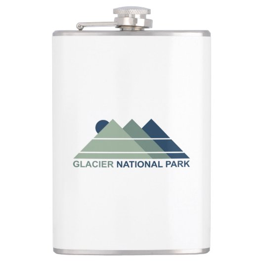 Glacier National Park Mountain Sun Flachmann (Vorderseite)