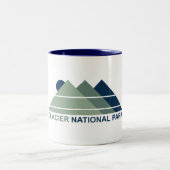 Glacier National Park Mountain Sun Zweifarbige Tasse (Mittel)
