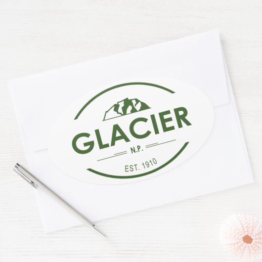 Glacier National Park Ovaler Aufkleber (Umschlag)