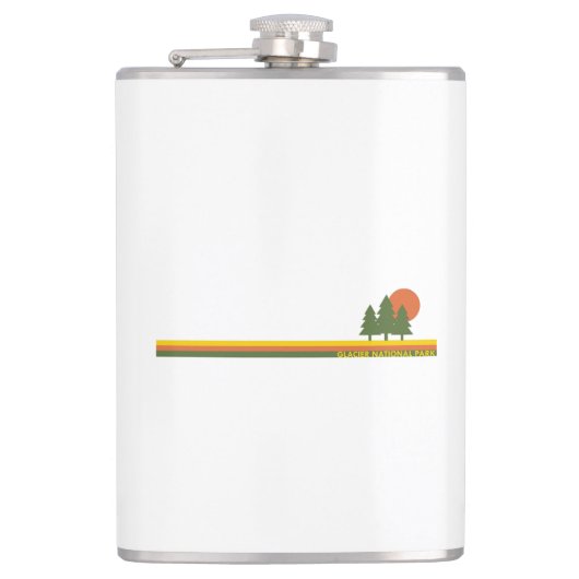 Glacier National Park Pine Trees Sun Flachmann (Vorderseite)