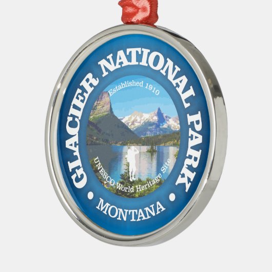Glacier National Park (rd) 2 Ornament Aus Metall (Links)