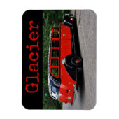 Glacier National Park Red Bus Magnet (Vertikal)