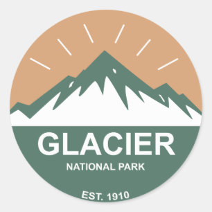 Glacier National Park Runder Aufkleber