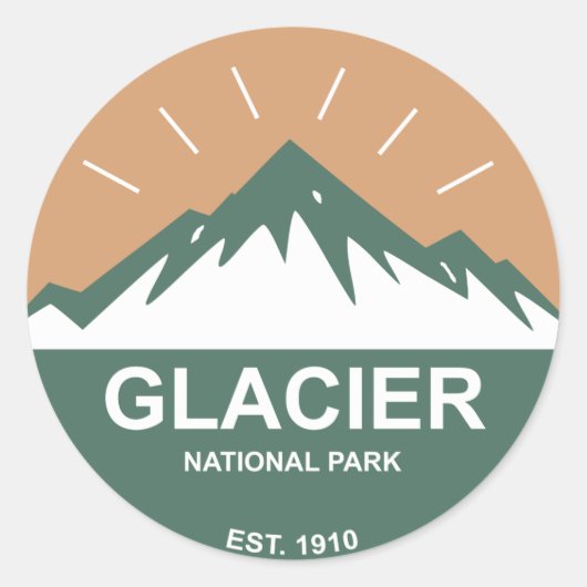 Glacier National Park Runder Aufkleber (Vorderseite)