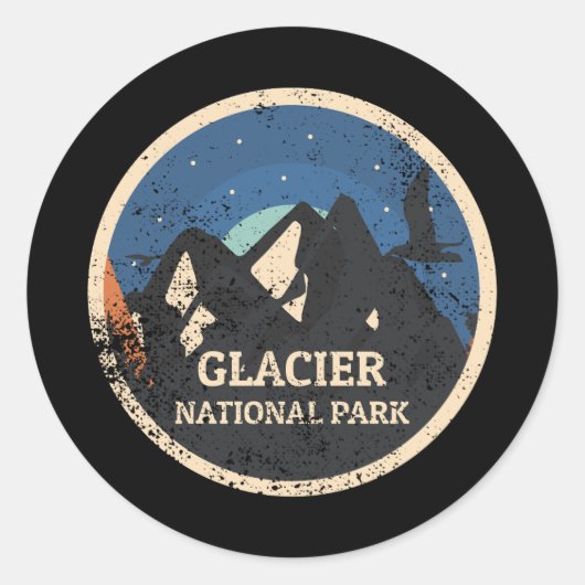Glacier National Park Runder Aufkleber (Vorderseite)