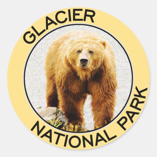 Glacier National Park Runder Aufkleber (Vorderseite)