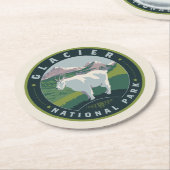 Glacier National Park Runder Pappuntersetzer (Angewinkelt)