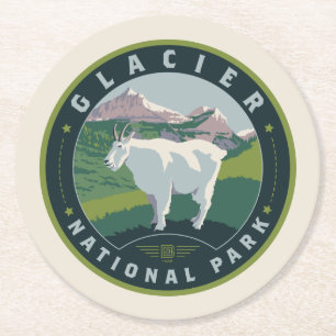 Glacier National Park Runder Pappuntersetzer