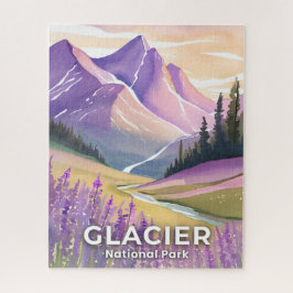 Glacier National Park | Spring Lavender Watercolor Puzzle