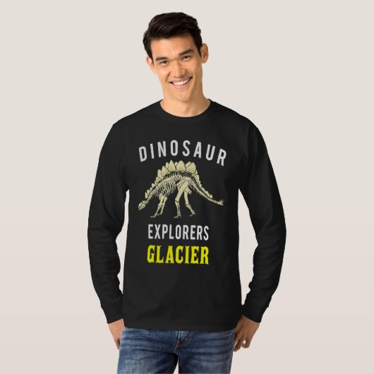 Glacier National Park Stegosaurus Dinosaur Explore T-Shirt (Vorne ganz)