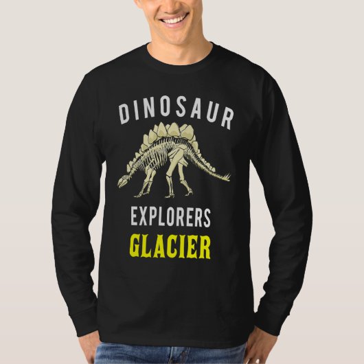 Glacier National Park Stegosaurus Dinosaur Explore T-Shirt (Vorderseite)