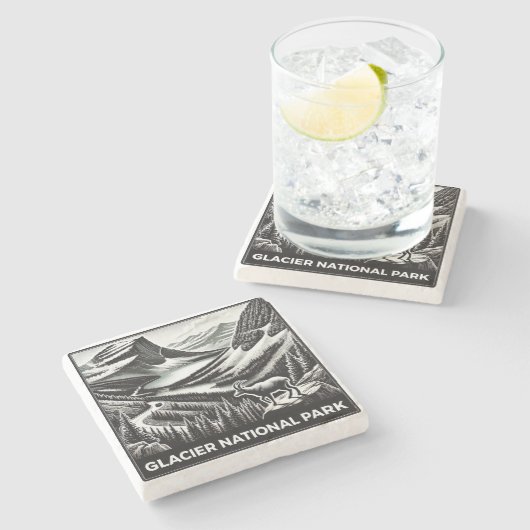 Glacier National Park Steinuntersetzer (Seitenansicht)