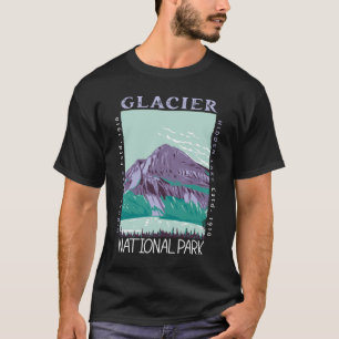 Glacier National Park Versteckter See Retro Not le T-Shirt