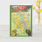 Glacier National Park Vintage Karte (Gelbe Blume)