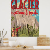 Glacier National Park Vintage Reiseplakat. Poster (Küche)