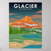 Glacier National Park Vintage Travel Poster (Vorne)