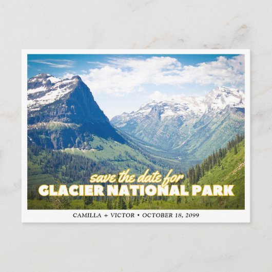 Glacier National Park Wedding Save the Date Postkarte (Vorderseite)