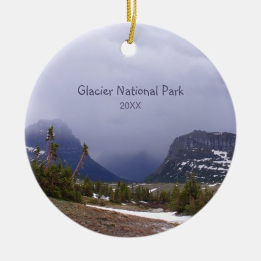 Glacier Nationalpark Blauen Wolken und Almen Keramik Ornament (Vorne)