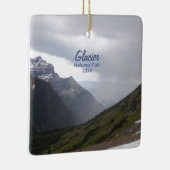 Glacier Nationalpark Drei Berge Moody Clouds Keramikornament (Rechts)