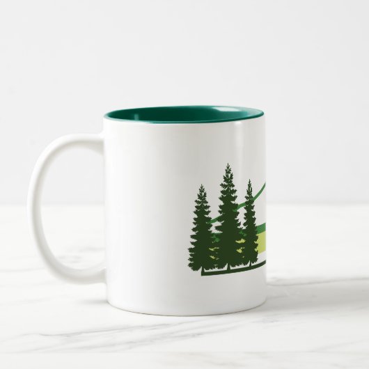 Glacier Nationalpark Grüne Streifen Zweifarbige Tasse (Links)