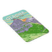Glacier Nationalpark im Frühjahr Montana Vintag Magnet (Rechte Seite)