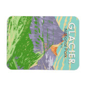 Glacier Nationalpark im Frühjahr Montana Vintag Magnet (Horizontal)