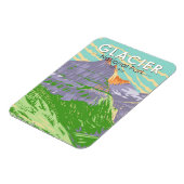 Glacier Nationalpark im Frühjahr Montana Vintag Magnet (Linke Seite)