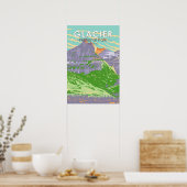 Glacier Nationalpark im Frühjahr Montana Vintag Poster (Küche)