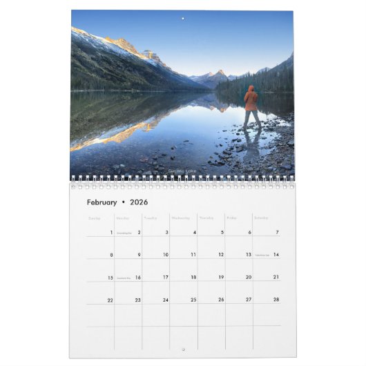 Glacier-Nationalpark - Kalender (Feb 2026)