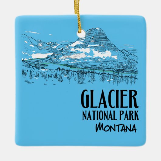 Glacier Nationalpark Locarno Keramikornament (Vorderseite)