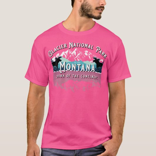 Glacier Nationalpark Montana Camping T-Shirt (Vorderseite)