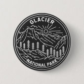 Glacier Nationalpark Montana Monoline Button (Vorderseite)