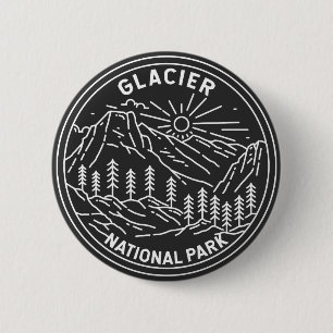 Glacier Nationalpark Montana Monoline Button