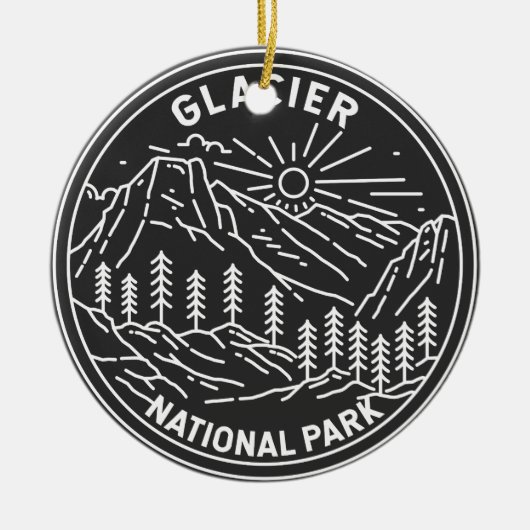 Glacier Nationalpark Montana Monoline Keramik Ornament (Vorne)