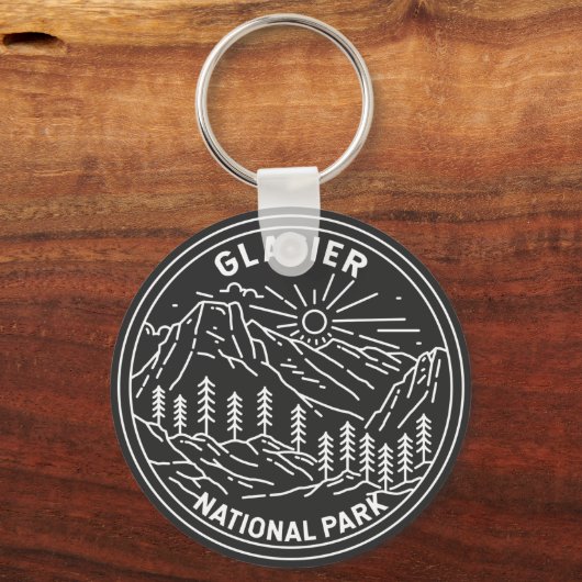 Glacier Nationalpark Montana Monoline Schlüsselanhänger (Vorderseite)
