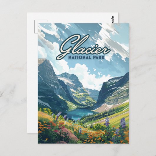 Glacier Nationalpark Montana Postkarte (Vorne/Hinten)