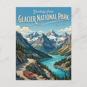 Glacier-Nationalpark Montana Postkarte