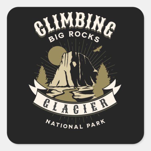 Glacier Nationalpark Montana Quadratischer Aufkleber (Vorderseite)