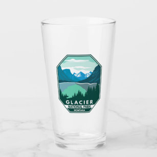 Glacier Nationalpark Montana Retro Emblem Glas