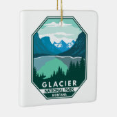 Glacier Nationalpark Montana Retro Emblem Keramikornament (Rechts)