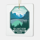 Glacier Nationalpark Montana Retro Emblem Keramikornament (Links)