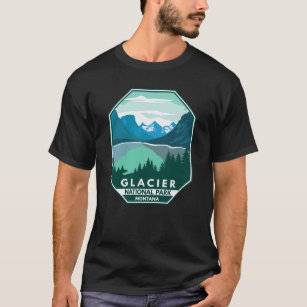 Glacier Nationalpark Montana Retro Emblem T-Shirt