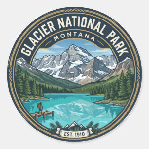 Glacier-Nationalpark Montana Runder Aufkleber