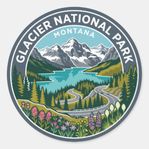 Glacier-Nationalpark Montana Runder Aufkleber