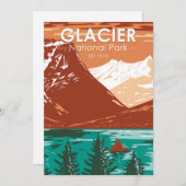 Glacier Nationalpark Montana Vintag Feiertagskarte (Vorne/Hinten)