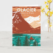 Glacier Nationalpark Montana Vintag Karte (Gelbe Blume)