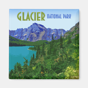 Glacier Nationalpark Montana Vintag Magnet